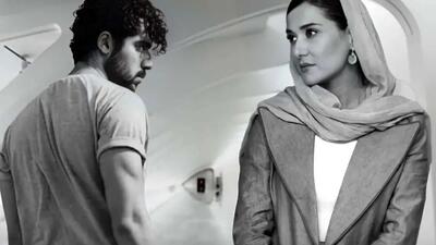  پریناز ایزدیار و شروین حاجی‌پور در پشت صحنه یک فیلم در شمال