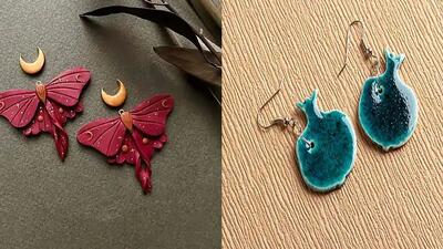  مدل‌ های خاص گوشواره سفالی فانتزی؛ دنیای طرح‌ های جذاب گوشواره