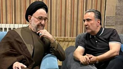  سیدمحمد خاتمی و ابطحی در دیدار با مصطفی تاجزاده + تصاویر