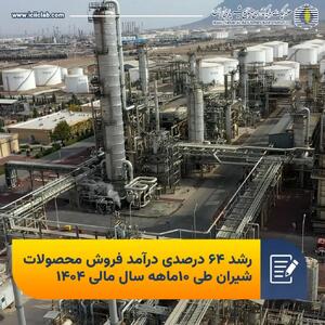 رشد 64 درصدی درآمد فروش محصولات شیران طی 10ماهه سال مالی 1404