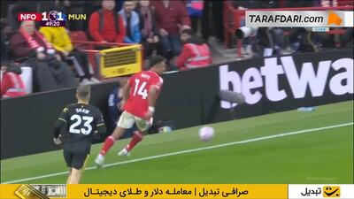  گل نیکولو ساوونا به منچستریونایتد (ناتینگهام فارست 2-1 منچستریونایتد)