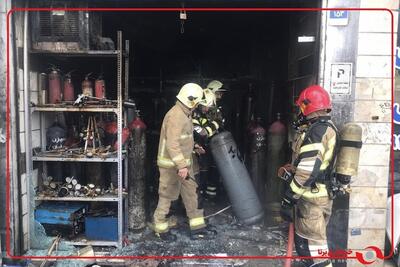  آتش سوزی در کارگاه شارژ سیلند‌های گاز مایع