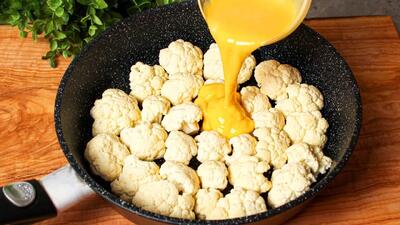  طرز تهیه یک غذای فوق العاده خوشمزه با گل کلم و تخم مرغ