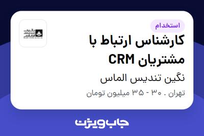  استخدام کارشناس ارتباط با مشتریان CRM در نگین تندیس الماس