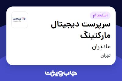  استخدام سرپرست دیجیتال مارکتینگ در مادیران