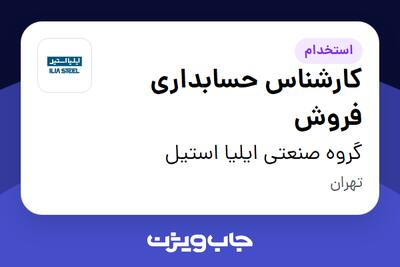  استخدام کارشناس حسابداری فروش در گروه صنعتی ایلیا استیل