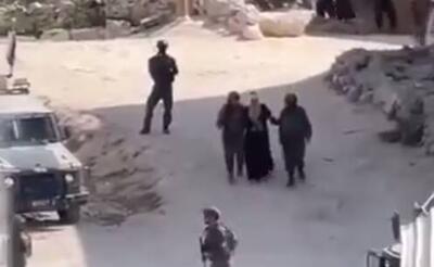  فیلم/ بازداشت زن فلسطینی در جنوب الخلیل