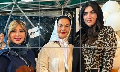  نیوشا ضیغمی با پوری بنایی در بازارچه خیریه خانه فرشتگان+عکس