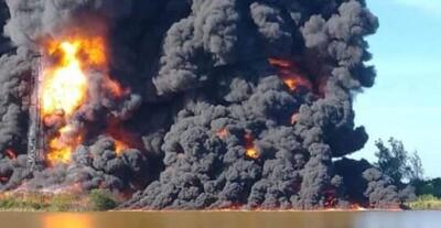  انفجار سهمگین قطار در مکزیک / ستون دود و آتش سر به فلک گذاشت! + فیلم