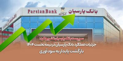  جزئیات عملکرد بانک پارسیان در نیمه نخست 1404