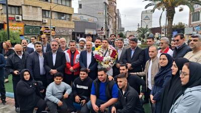  استقبال از مدال آور مسابقات وزنه‌برداری بازی‌های آسیایی جوانان در بابلسر + فیلم