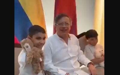  دیدار رئیس‌جمهور کلمبیا با دو کودک فلسطینی (فیلم)