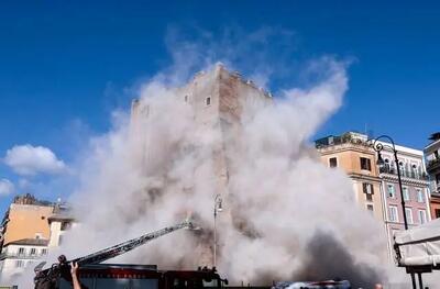 زخمی شدن یک کارگر با جراحات جدی در پی فروریختن یک بنای تاریخی در مرکز رم
