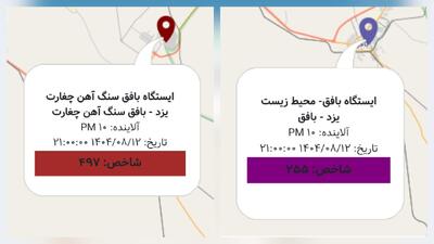  هشدار؛ کیفیت هوای بافق «بسیار ناسالم» شد/ سنگ آهن چغارت در وضعیت  «خطرناک»