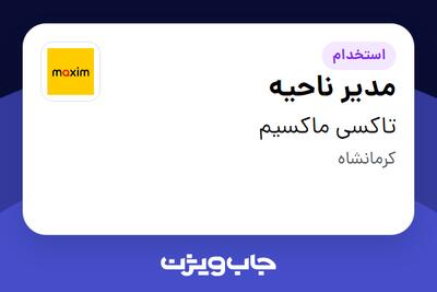  استخدام مدیر ناحیه‌ - آقا در تاکسی ماکسیم