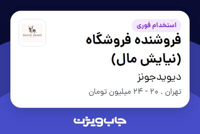  استخدام فروشنده فروشگاه (نیایش مال) در دیویدجونز