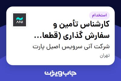  استخدام کارشناس تأمین و سفارش گذاری (قطعات داخلی و خارجی) در شرکت آنی سرویس اصیل پارت