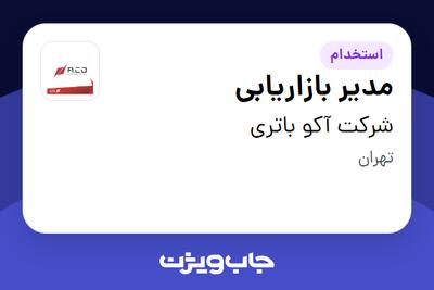  استخدام مدیر بازاریابی در شرکت آکو باتری