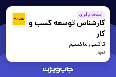  استخدام کارشناس توسعه کسب و کار - آقا در تاکسی ماکسیم