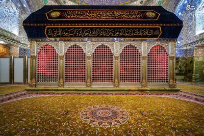  عکس/ ضریح امیرالمومنین در عزای همسرش سیاهپوش شد