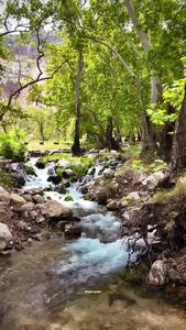  فیلم آبشار وارک طبیعت زیبا در روستای وارک خرم‌آباد