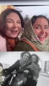  فیلم / لحظاتی از موتورسواری خنده‌دار ژاله صامتی و شهره سلطانی / سکوت همبازی پژمان جمشیدی در زیر خاکی ادامه دارد ...