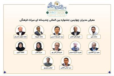  معرفی مدیران بخش‌های چهارمین جشنواره بین‌المللی چندرسانه‌ای میراث‌فرهنگی