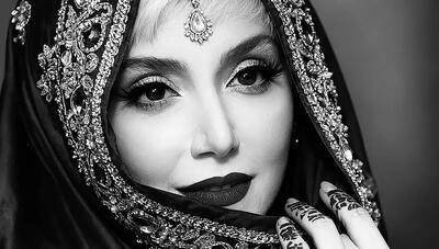  ملکه‌ بالیوود  ایرانی: نازنین بیاتی با آرایش خیره‌کننده هندی سوژه هوش مصنوعی شد! (عکس)