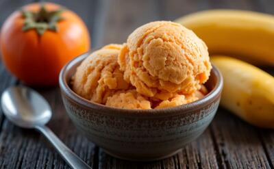  طرز تهیه بستنی ایتالیایی با خرمالو و موز