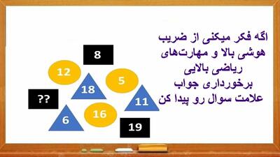  اگه فکر میکنی از ضریب هوشی بالا و مهارت‌های ریاضی بالایی برخورداری جواب علامت سوال رو پیدا کن!