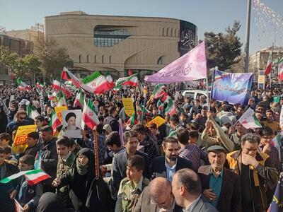  فریاد مرگ بر  آمریکا در استان مرکزی پیچید