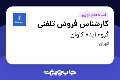  استخدام کارشناس فروش تلفنی در گروه ایده کاوان