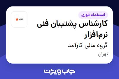  استخدام کارشناس پشتیبان فنی نرم‌افزار در گروه مالی کارآمد
