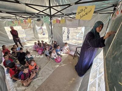  تصاویر تامل برانگیز از آغاز سال تحصیلی در غزه + ببینید