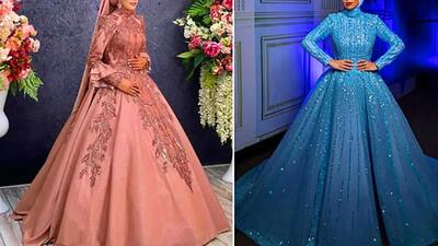  مدل‌ های جذاب پیراهن عروس رنگی برای عروسی‌ های لاکچری