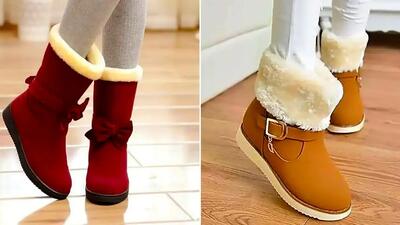  استایل شیک و گرم زمستانی با بوت‌ های خزدار جذاب