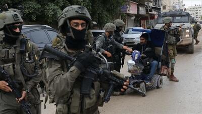  درگیری نیروهای رژیم اشغالگر و جوانان فلسطینی در رام‌الله + فیلم