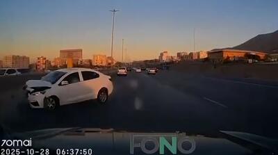  لحظه تصادف خطرناک در اتوبان کرج