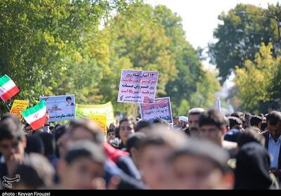  شور و شعف کردستانی‌ها در راهپیمایی 13 آبان/ وفاداری به آرمان‌های نظام - تسنیم
