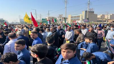  خروش مردم خوزستان در راهپیمایی ۱۳ آبان و حمایت از نیروهای مسلح