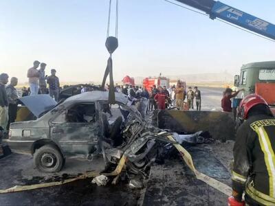  تصادف مرگبار در محور سنقر–بیستون؛ ۲ جان‌باخته و ۵ مصدوم برجای گذاشت (فیلم)