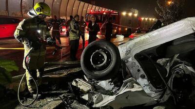  ۲ کشته و ۲ مصدوم در تصادف بزرگراه امام علی (ع)