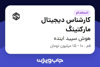  استخدام کارشناس دیجیتال مارکتینگ در هوش سپید اینده