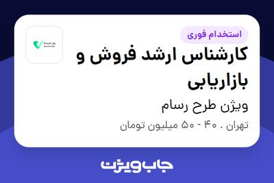  استخدام کارشناس ارشد فروش و بازاریابی در ویژن طرح رسام