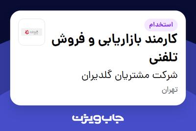  استخدام کارمند بازاریابی و فروش تلفنی - خانم در شرکت مشتریان گلدیران