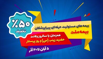  جشنواره بیمه ملت با تخفیف ویژه ۵۰ درصدی برای پرستاران و پیراپزشکان