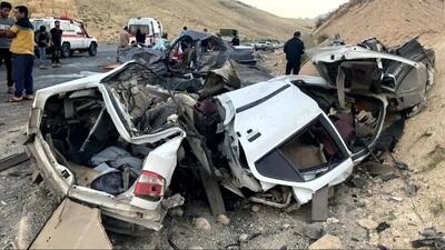  حادثه تلخ رانندگی در سنقر-بیستون / 2 کشته و 5 نفر مصدوم شدند + فیلم