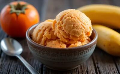  طرز تهیه بستنی ایتالیایی با خرمالو و موز