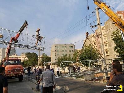 سقوط دکل برق در شهریار و ورود بدون مجوز به منازل