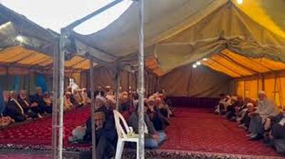  مردم برای بدرقه صابر کاظمی چادر ترکمن برپا کردند